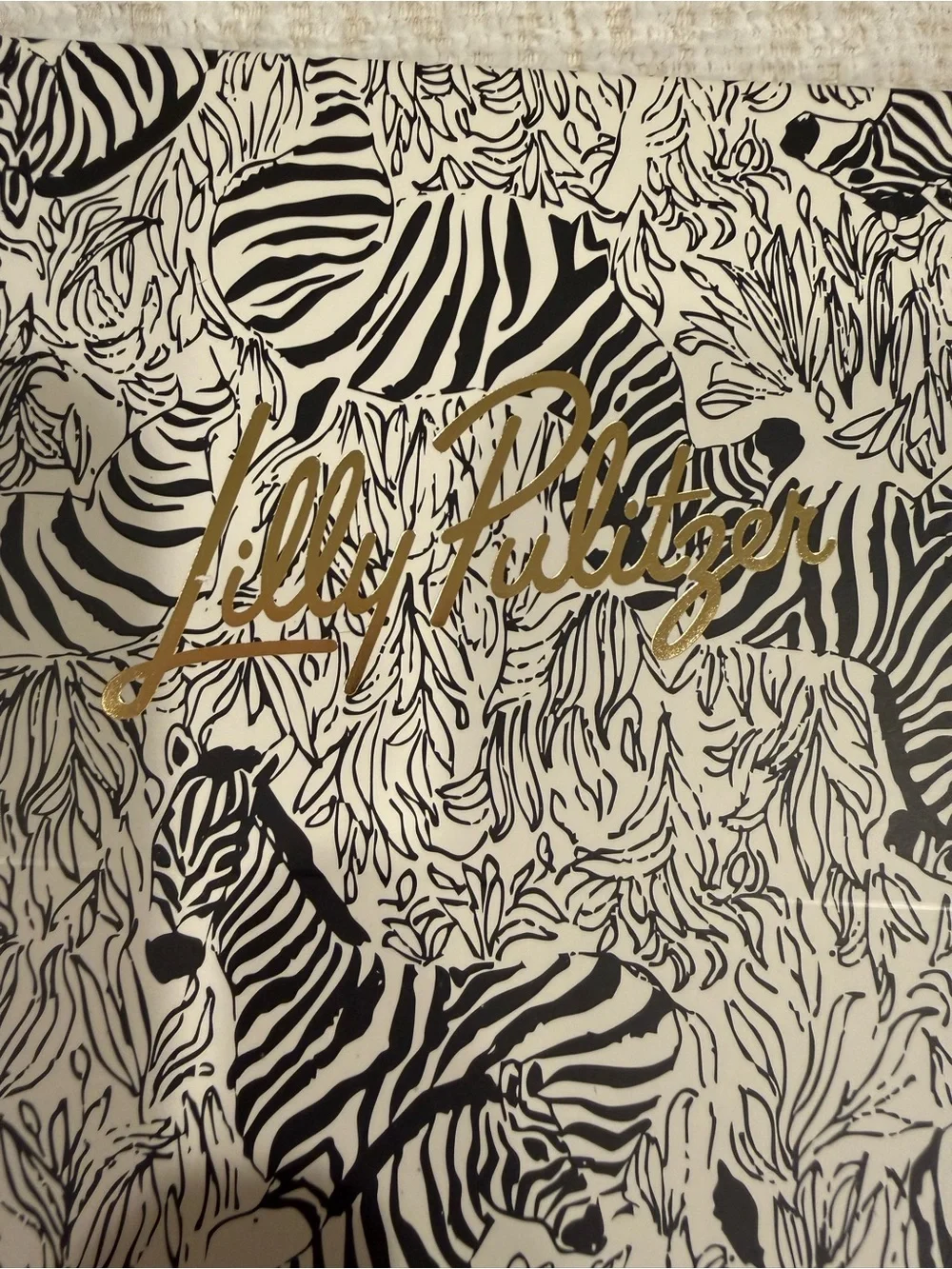 Lilly Pulitzer Black & White Zebra Large Planner Agenda w Gold Accents 2027 NEW